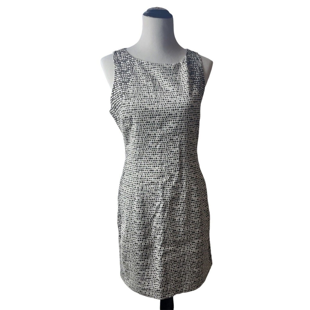 NEW BANANA REPUBLIC WHITE/BLACK SLEEVELESS Regular DRESS SIZE 6